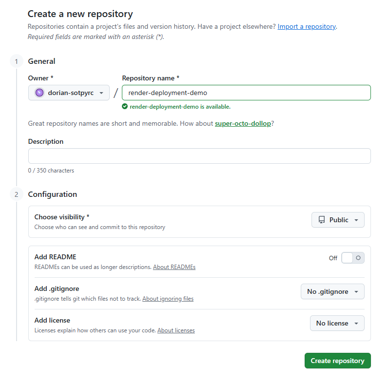 Creating a new GitHub repository